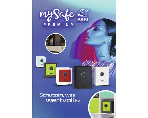 Basi mySafe Premium 350 witte meubelkluis met elektronisch slot en vingerafdrukscanner