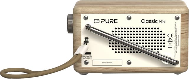 Pure Classic Mini bærbar digitalradio (bomuldshvid/eik)