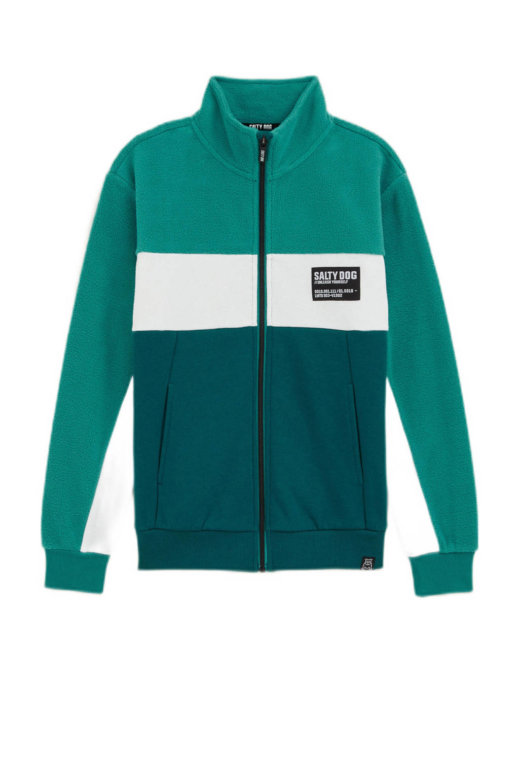Salty Dog sweatvest groen/wit