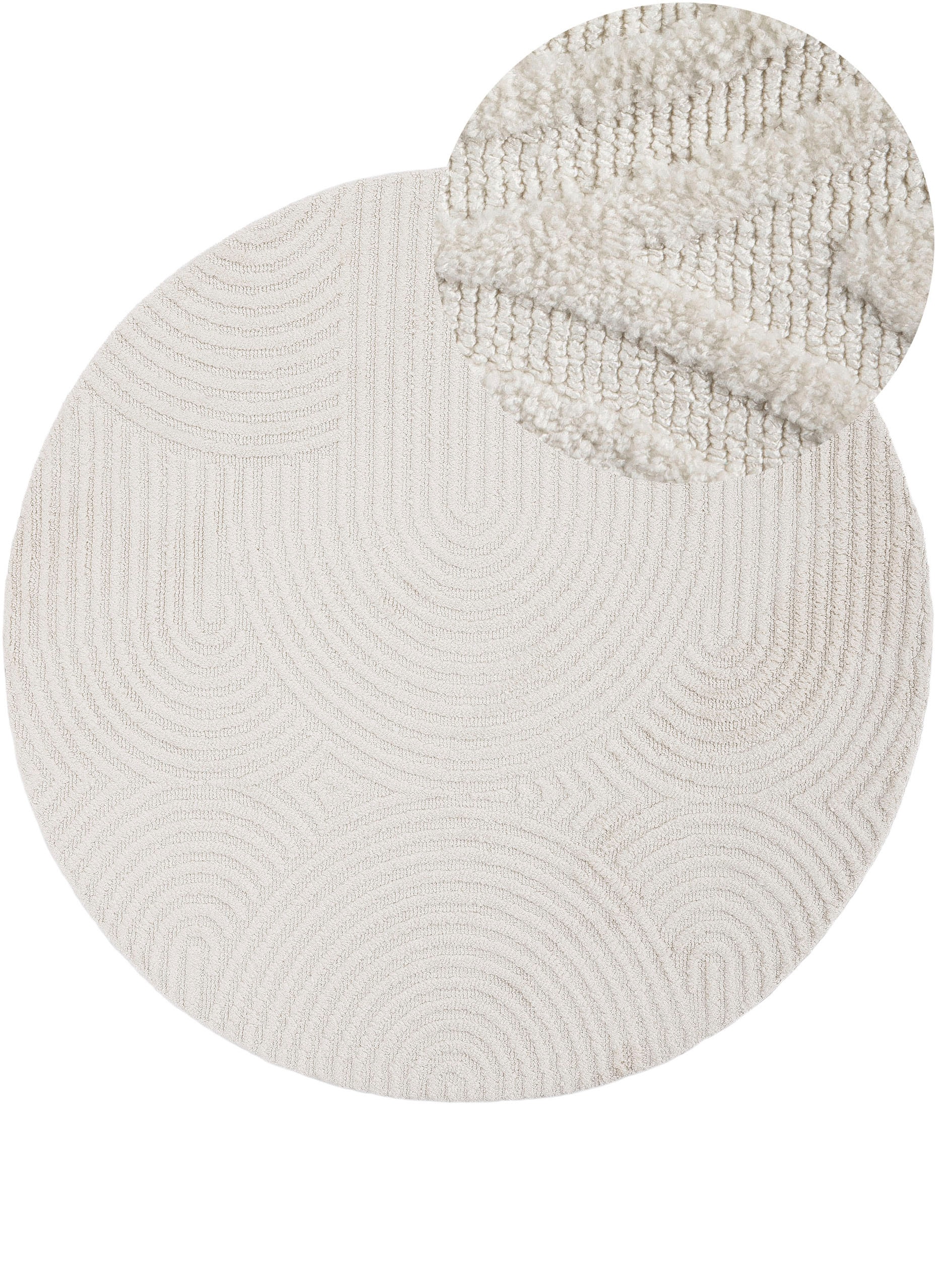 carpetfine Teppich »Holly Zen 1« rund 12 mm Höhe Hoch-Tief-Effekt, geometrisch, Zeitloses Design, dekoratives Highlight
