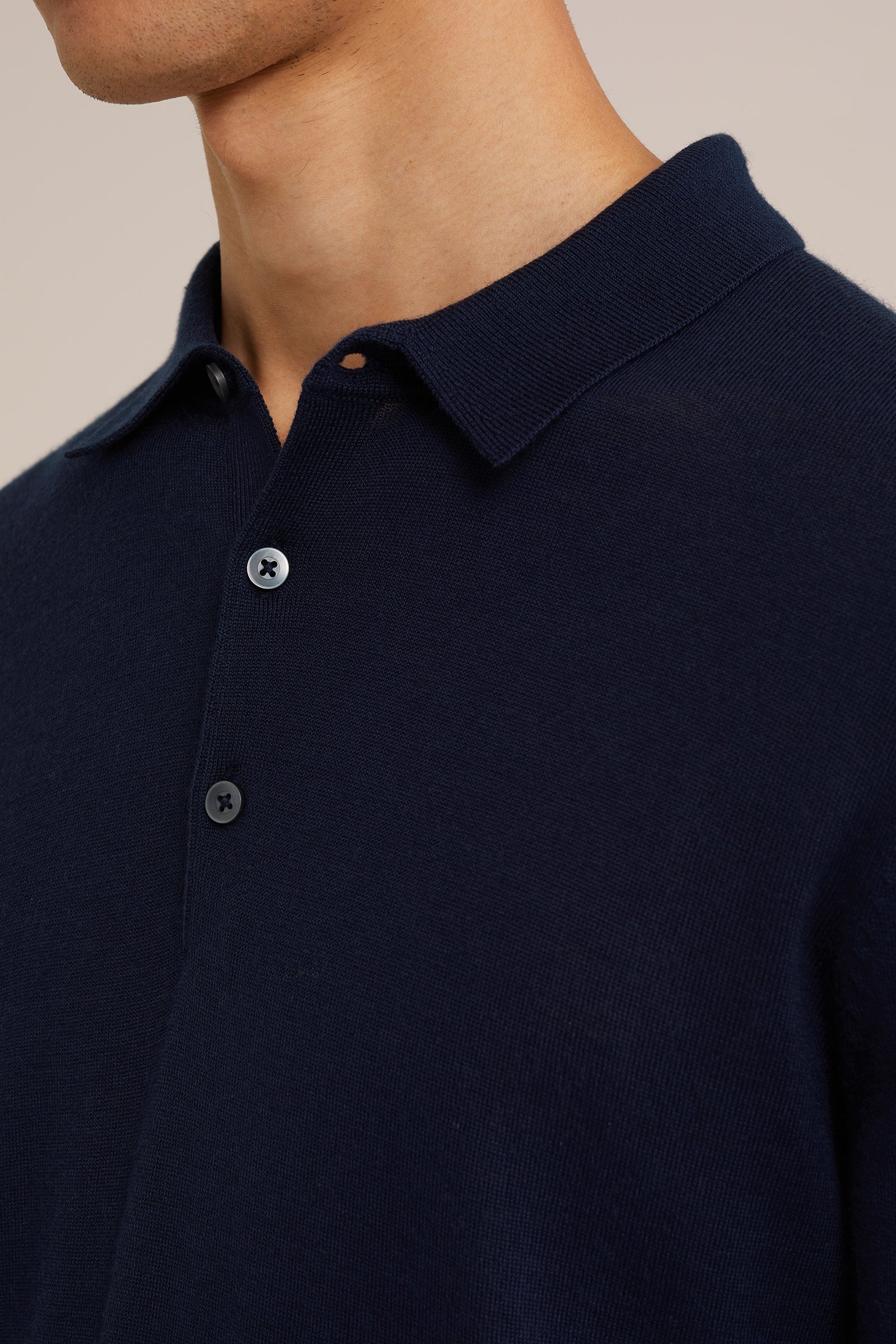 trui van merinowol Fundamentals Marineblauw