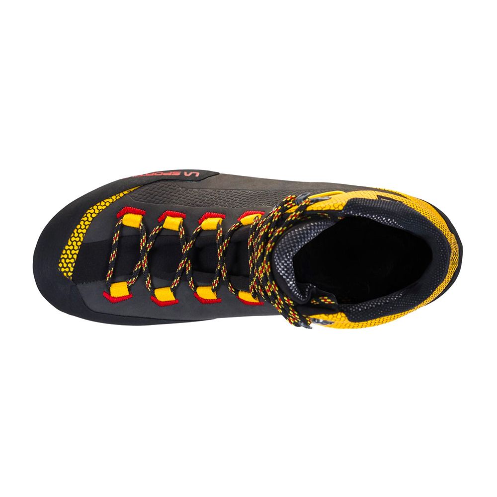 La Sportiva TRANGO TECH LEATHER GTX - Chaussures d'alpinisme Homme black/yellow