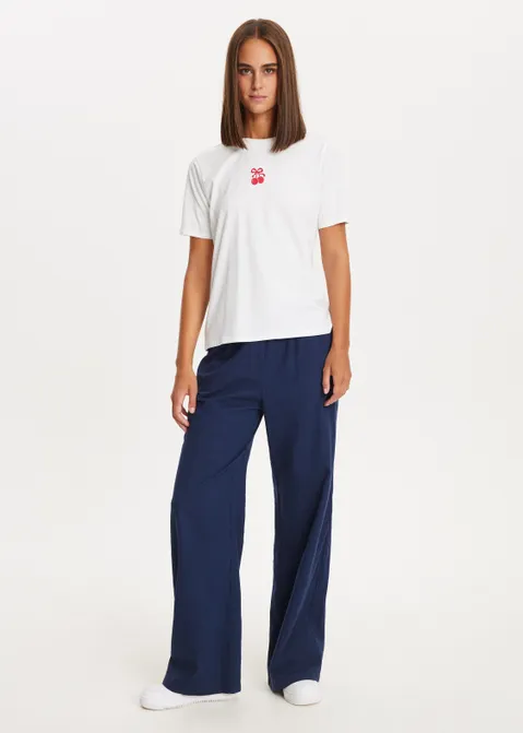 T-shirt met print kers wit (WIT)