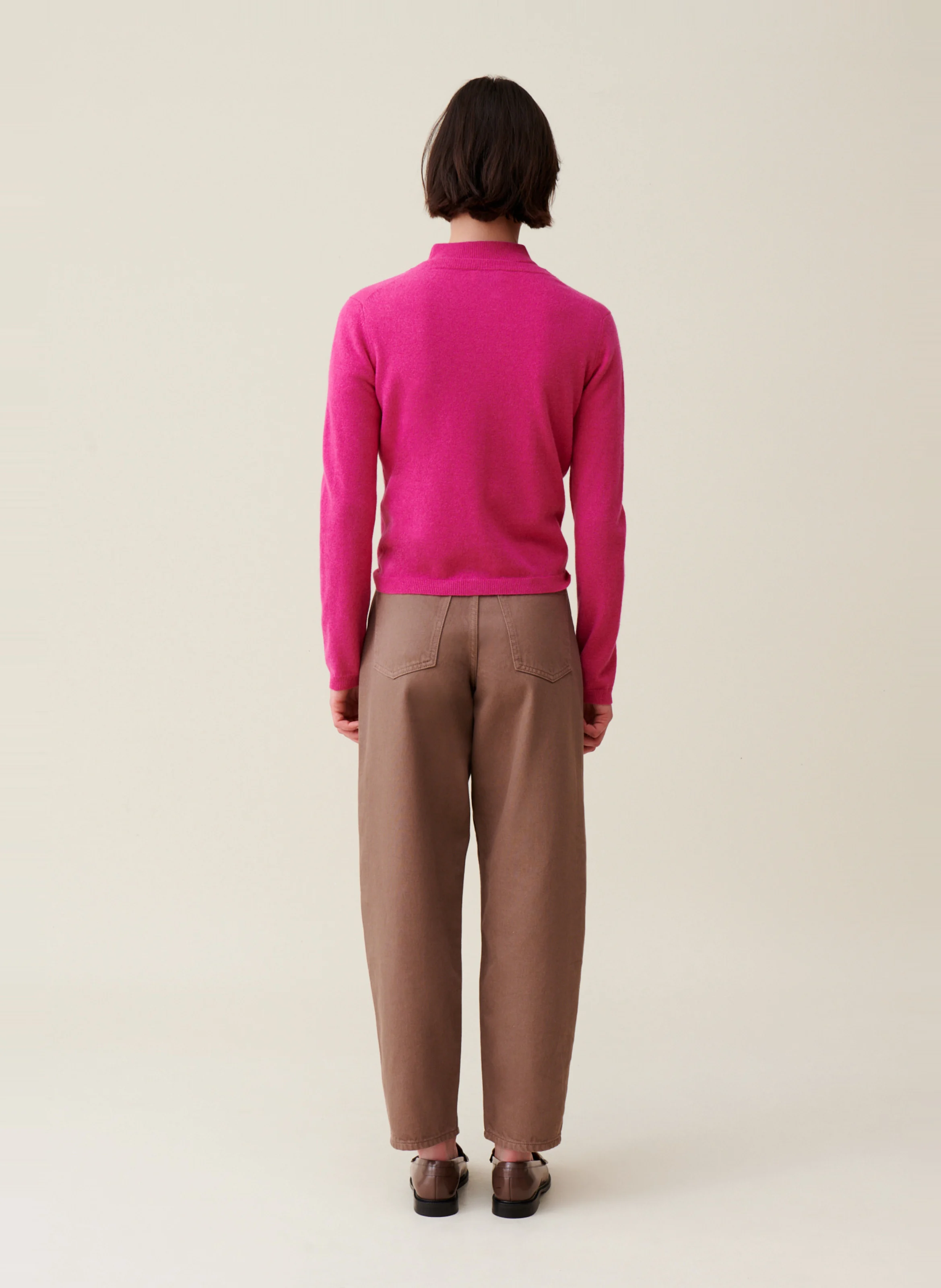 Cardigan en laine brodée | Rose