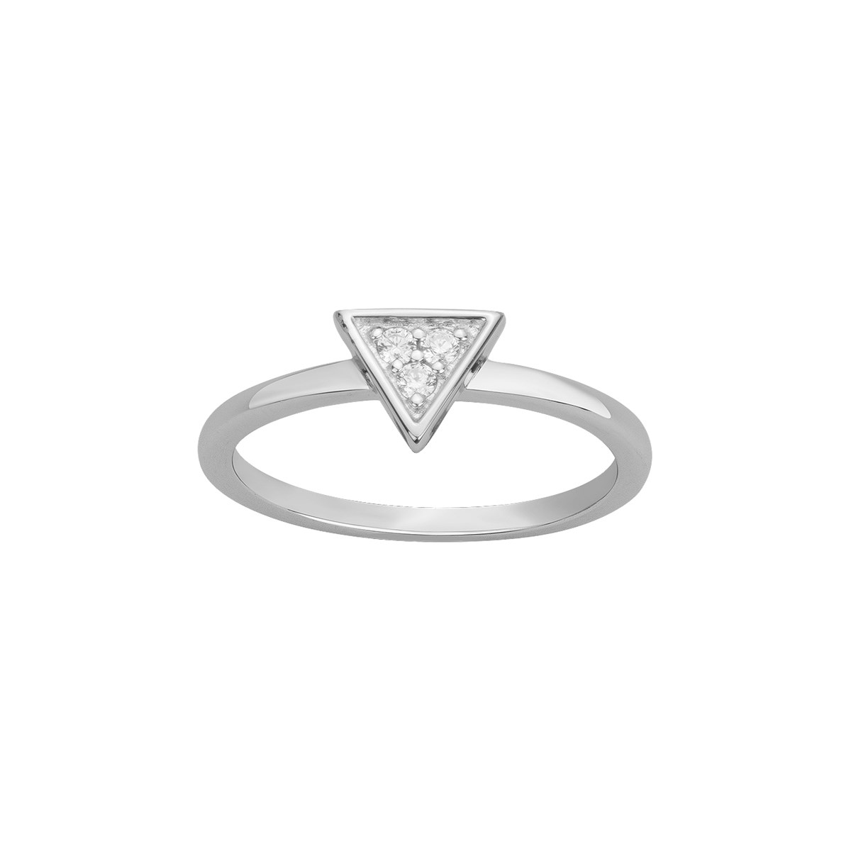 Bague en Argent avec oxyde de zirconium blanc