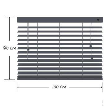 vtwonen houten jaloezie 50 mm basalt (kleurnr. 955) 100x180 cm (bxh)