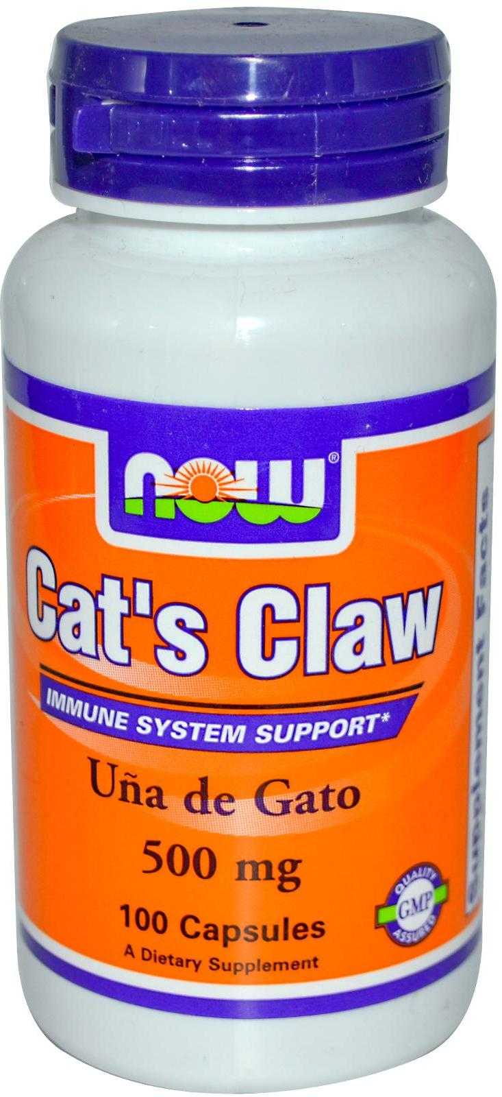 NOW Foods Unha de Gato 500mg 100 cápsulas.