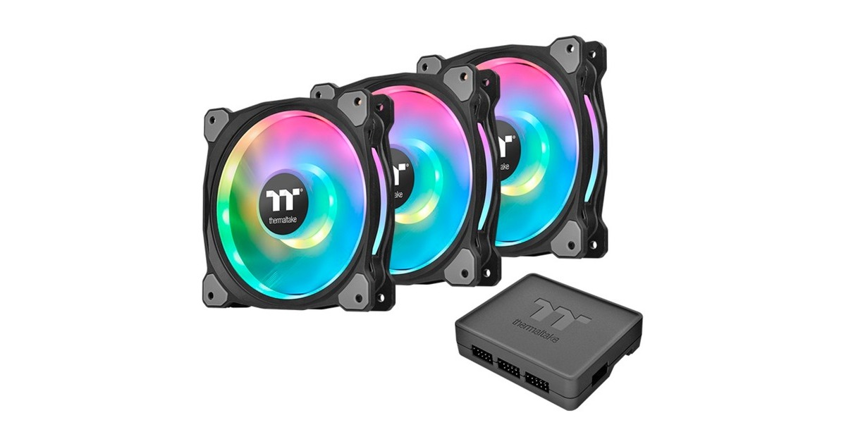 ThermaltakeRiing Duo 12 RGB Radiator Fan (3-Fan Pack) case fans  (Zwart, 3 stuks, 120 x 120 x 25 mm, PWM)