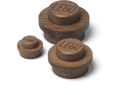 LEGO 1x1 Knagger i Tre, Oak Dark Stained