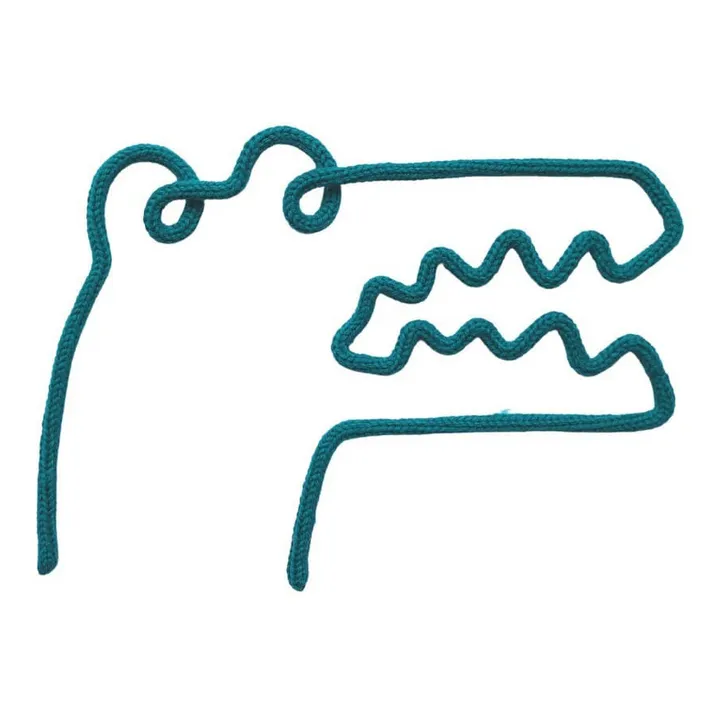 Charlie & June Décoration murale en tricotin - Crocodile | Bleu paon