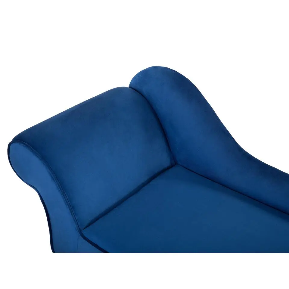 BIARRITZ - Chaise longue - Blauw - Linkerzijde - Fluweel