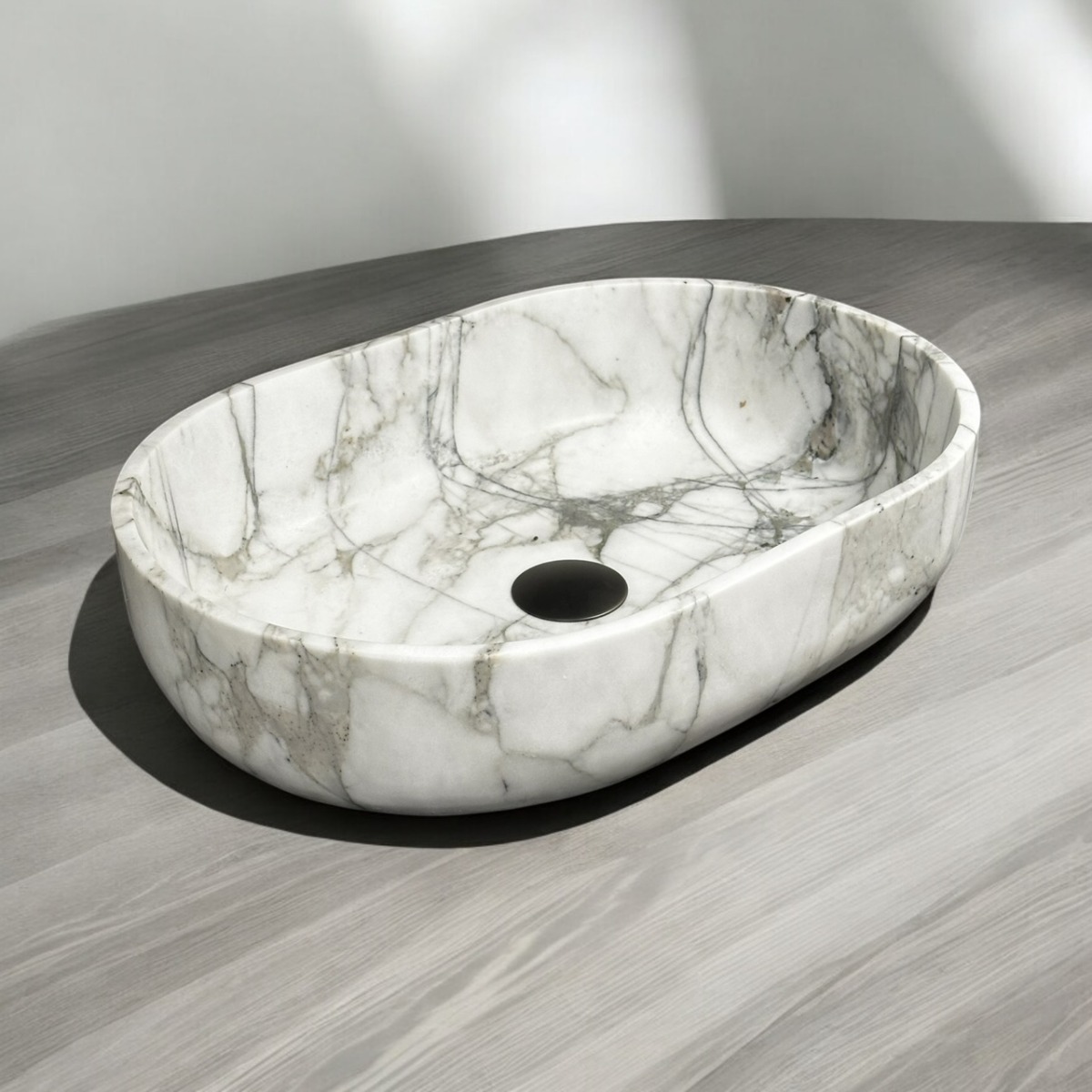 B-Stone CST Cararra marmer waskom ovaal 50cm