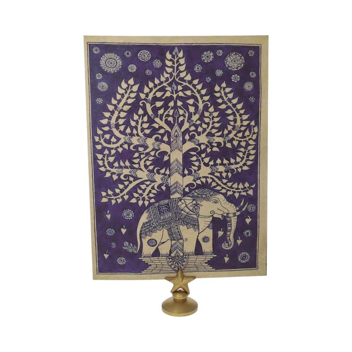 Carte Indienne éléphant bleu Le petit Souk