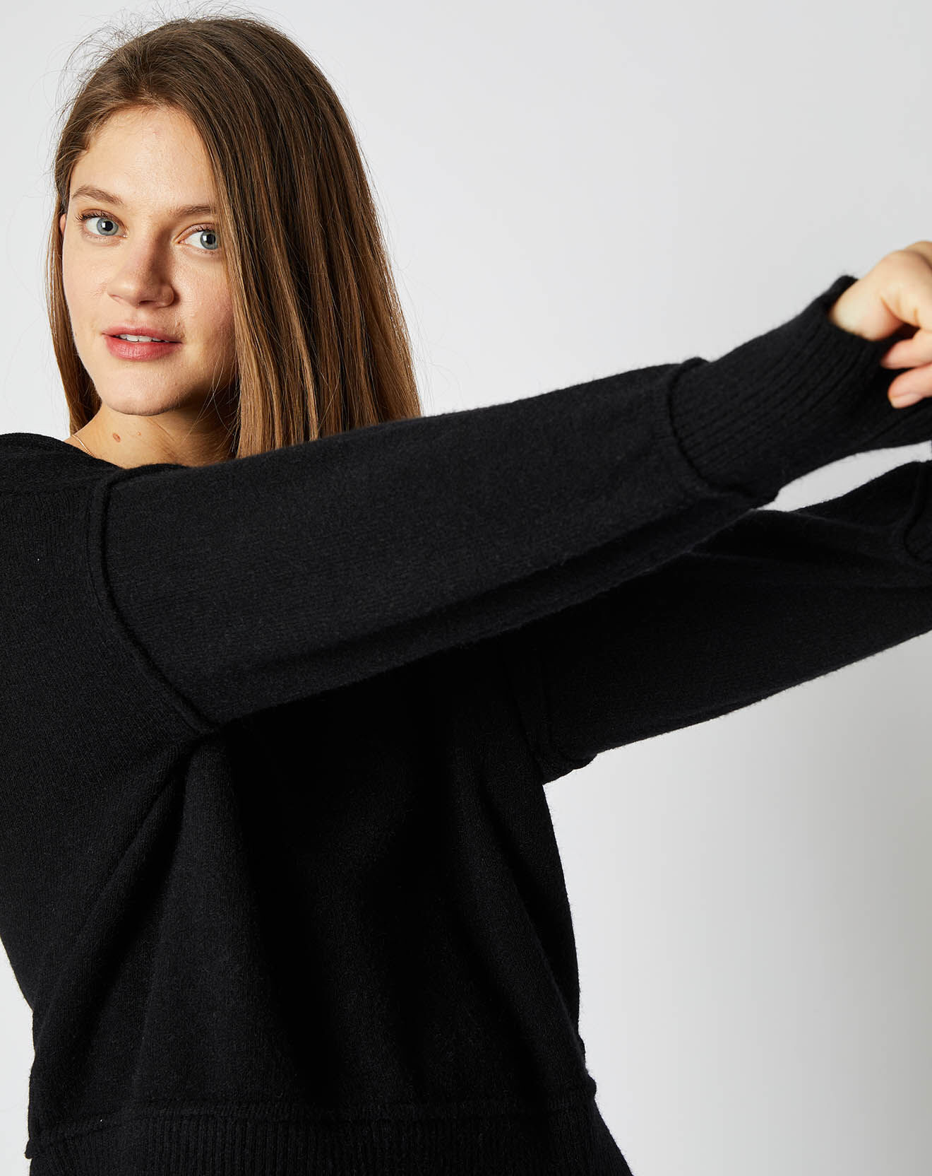 An'ge Pull Lou en Maille mélangée noir