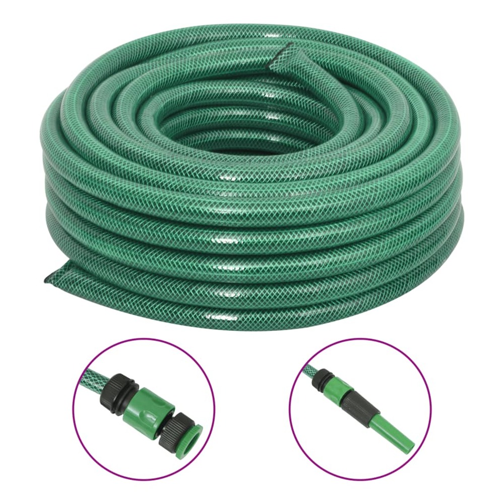 Tuyau d'arrosage avec jeu de raccords vert 0,9