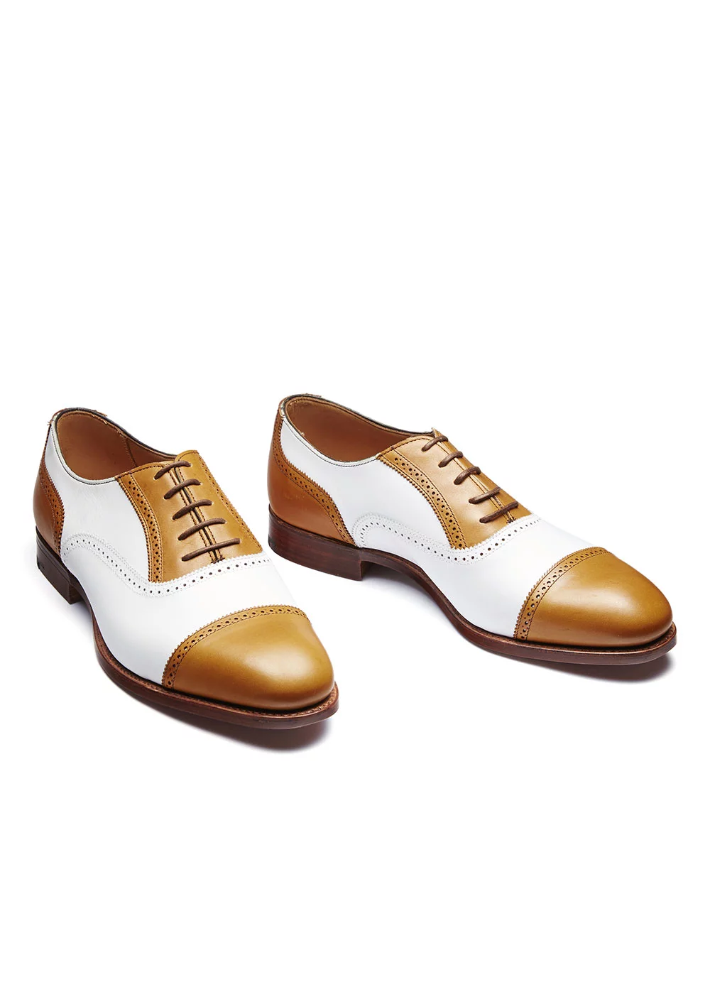 RICHELIEU SITWELL BICOLORE BLANC ET CAMEL
