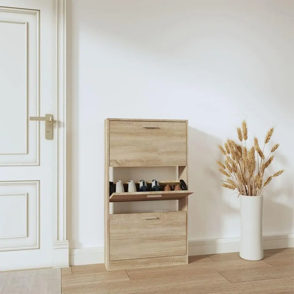 vidaXL - Schoenenrek - Bruin - Bewerkt hout