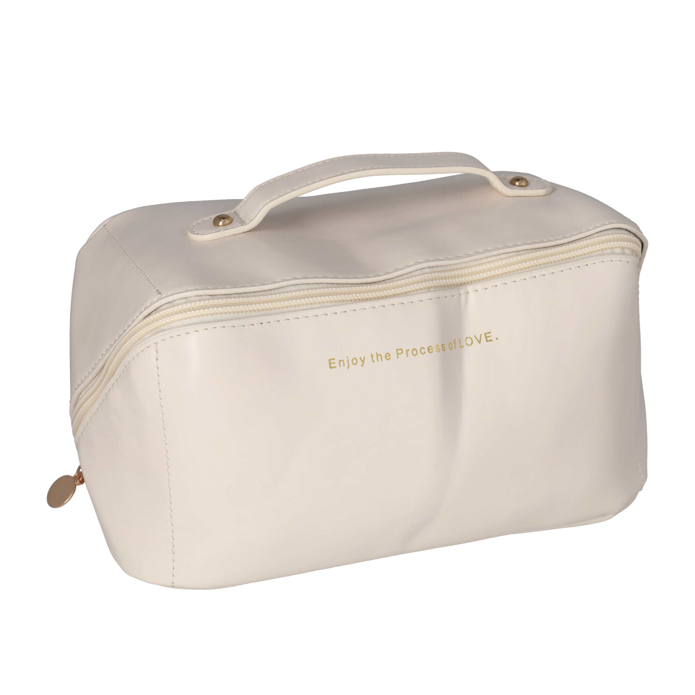 (21x13x12cm) Kosmetik Make Up Tasche Necessaire Organizer Bag mit Reissverschluss - Weiss