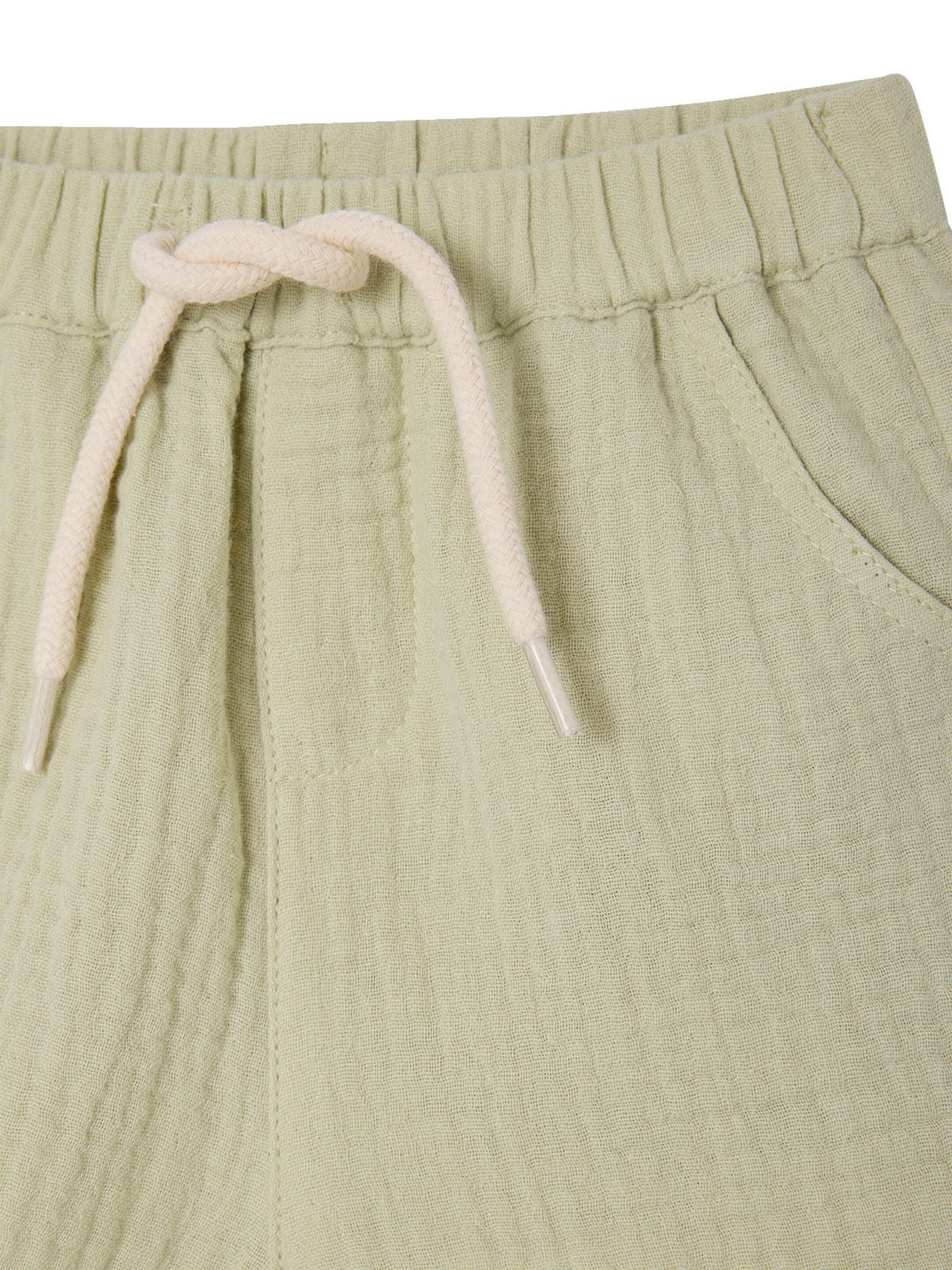 Vertbaudet Baby Shorts aus Musselin mit Dehnbund pistaziengrün