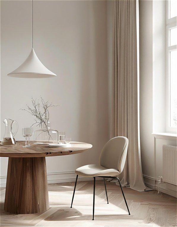 Gubi Beetle eetkamerstoel (Exclusive Edition) Conic zwart onderstel/Vidar 4 (146) Leer Valencia Cashmere