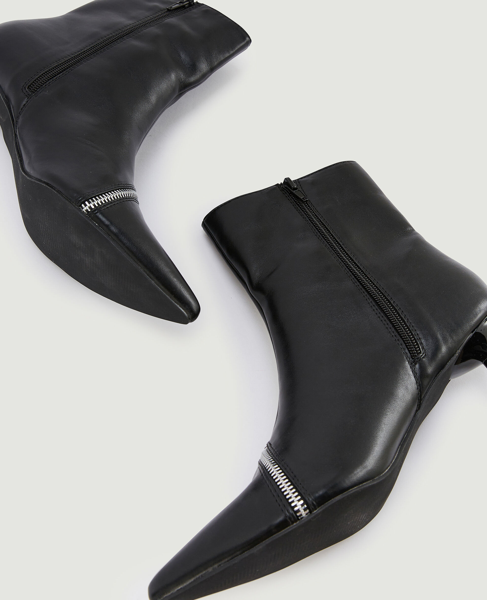 Boots bout pointu talon bobine - Noir