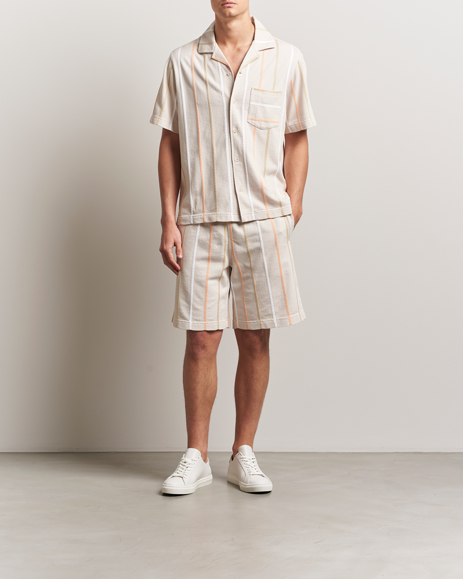 J.Lindeberg Theron Stripe Resort Shirt Moonbeam