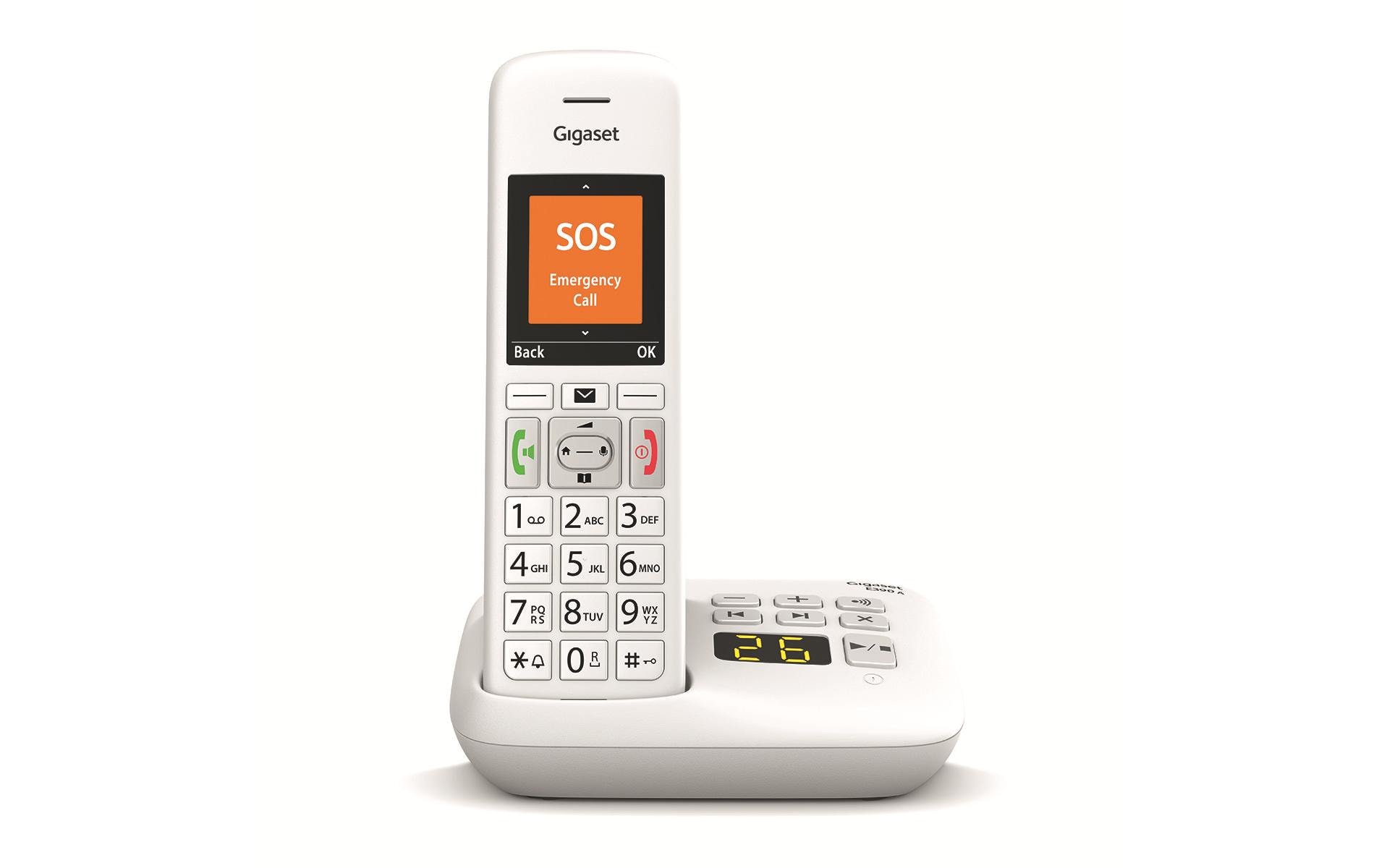 Schnurlostelefon E390A weissGrosstastentelefon von Gigaset
