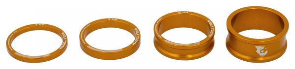 Lot de 4 Entretoises de Direction Wolf Tooth Precision Headset Spacers Kit Orange