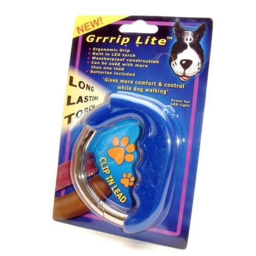 Mosquetão com luz LED Grrrip para coleira de cães