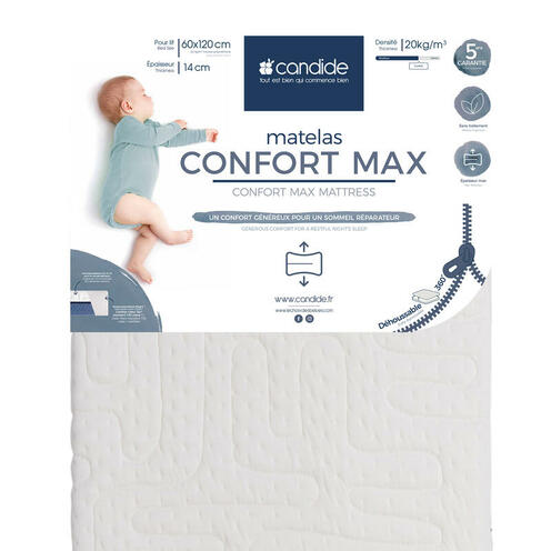 Matelas Comfort Max 14 cm 60x120 cm - CANDIDE