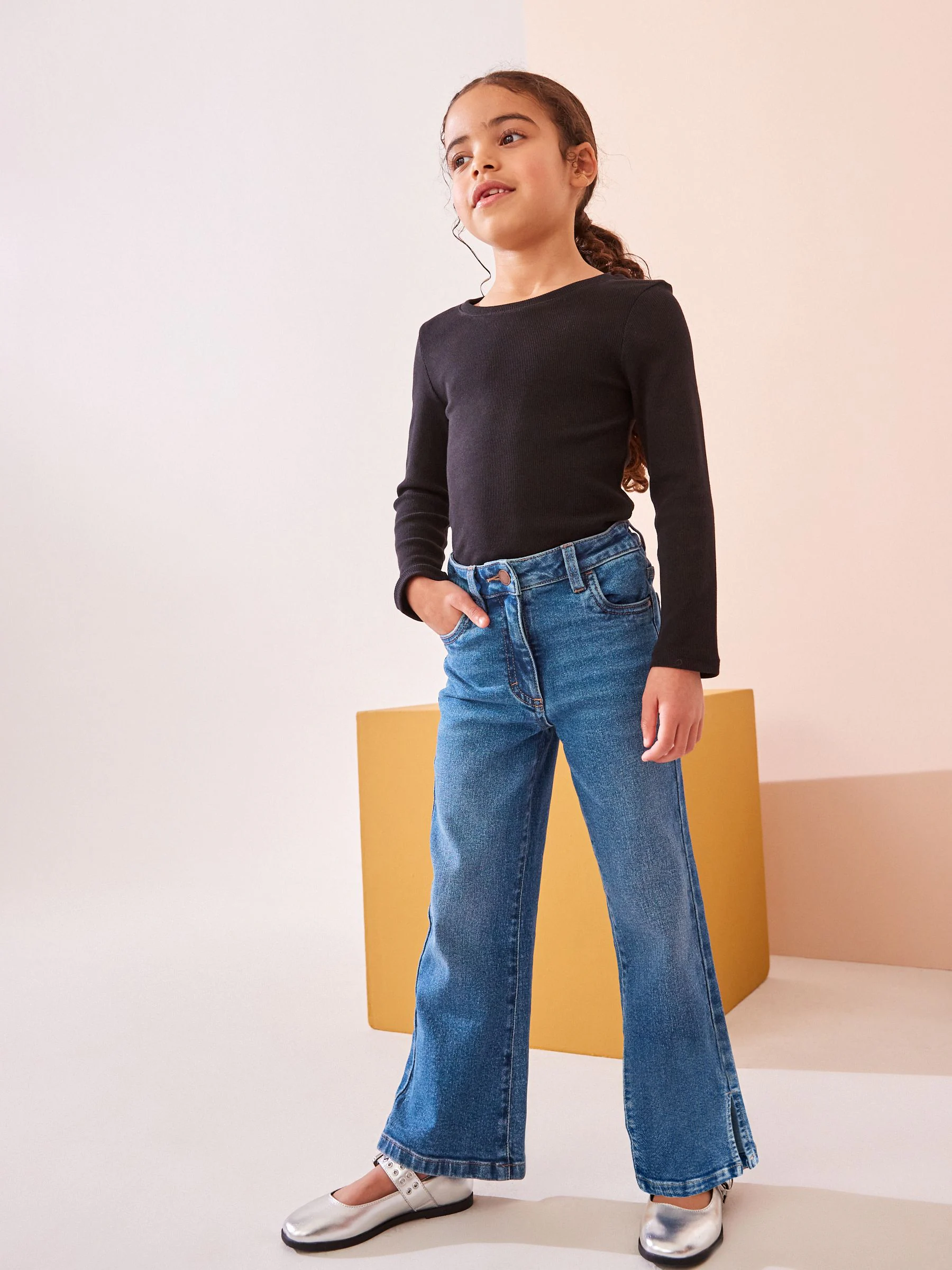 Middenblauw denim - Flare jeans (3-16 jr)