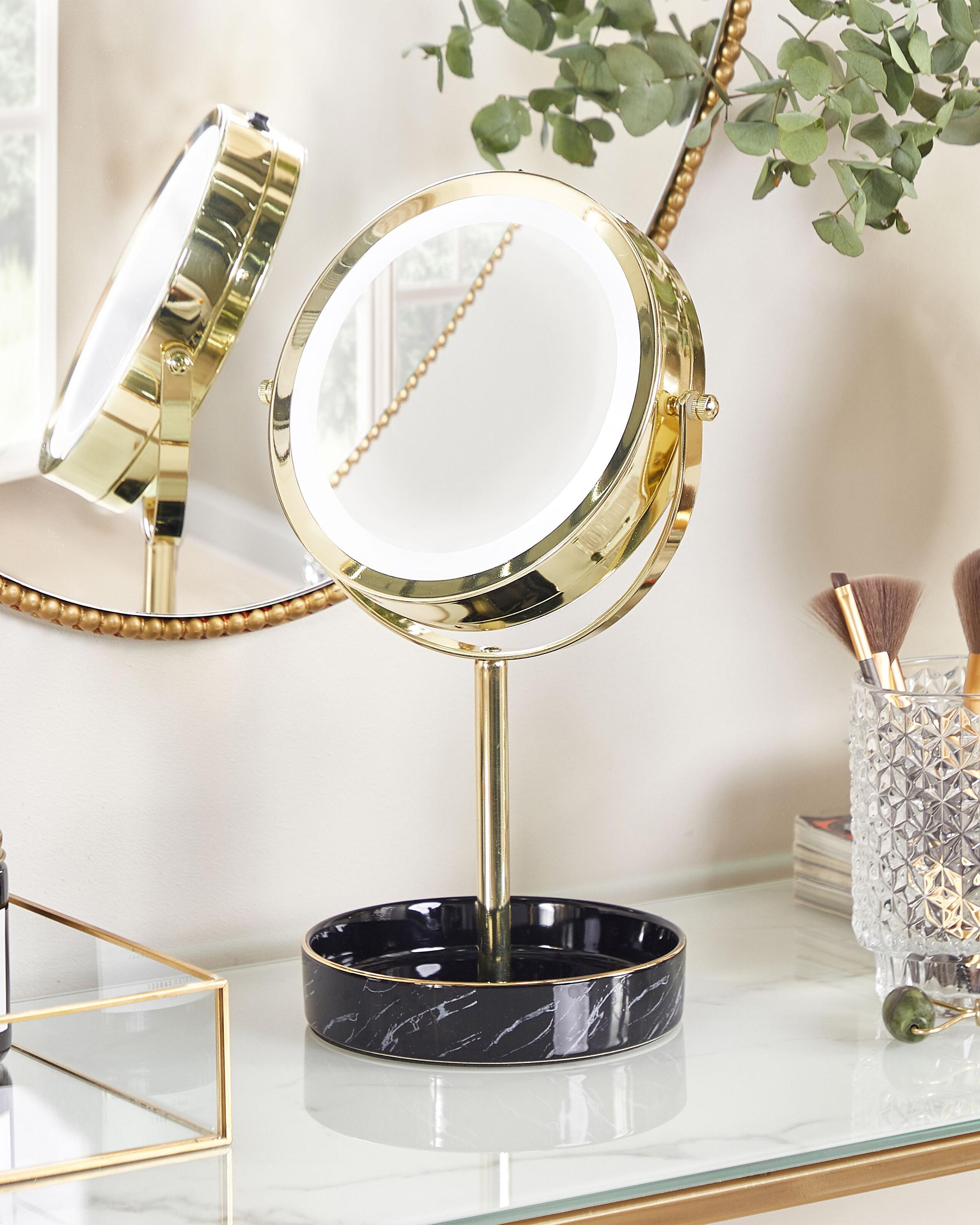 Make-up spiegel LED SAVOIE Zwart/goud
