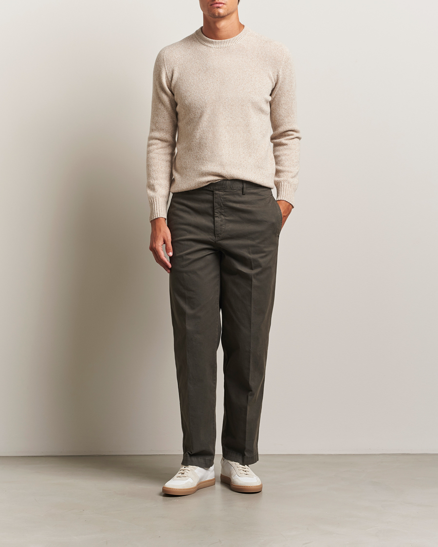 Altea Wool/Cashmere Crew Neck Sweater Beige Melange