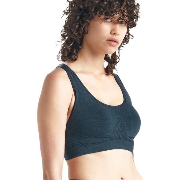 Brassière running ICEBREAKER W ANATOMICA SEAMLESS SPORT BRA SERENE BLUE