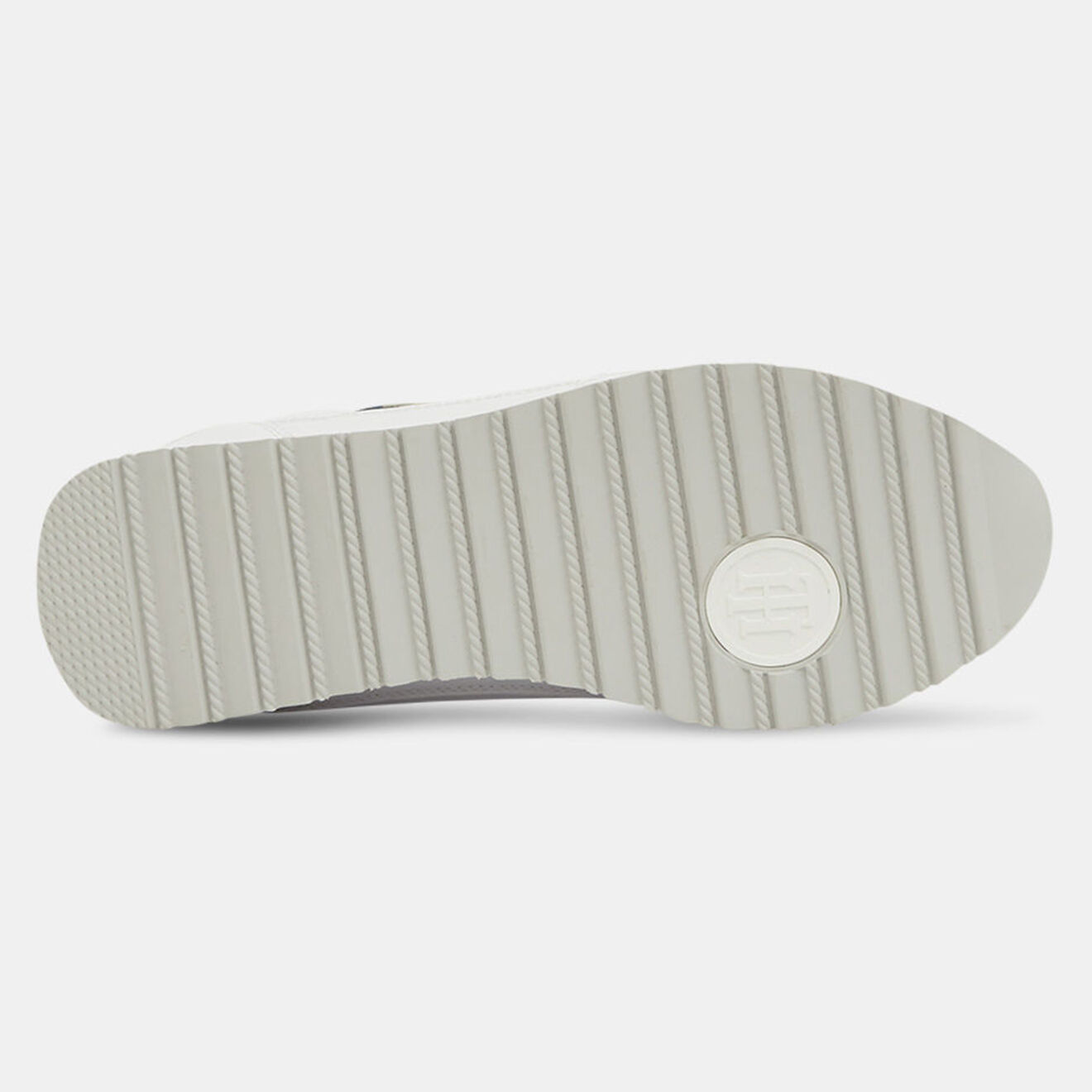 Tommy Hilfiger Baskets running compensées en Cuir Sig blanches