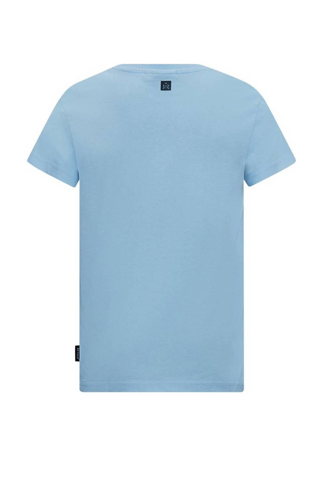 Retour Jeans T-shirt Victor met printopdruk lichtblauw