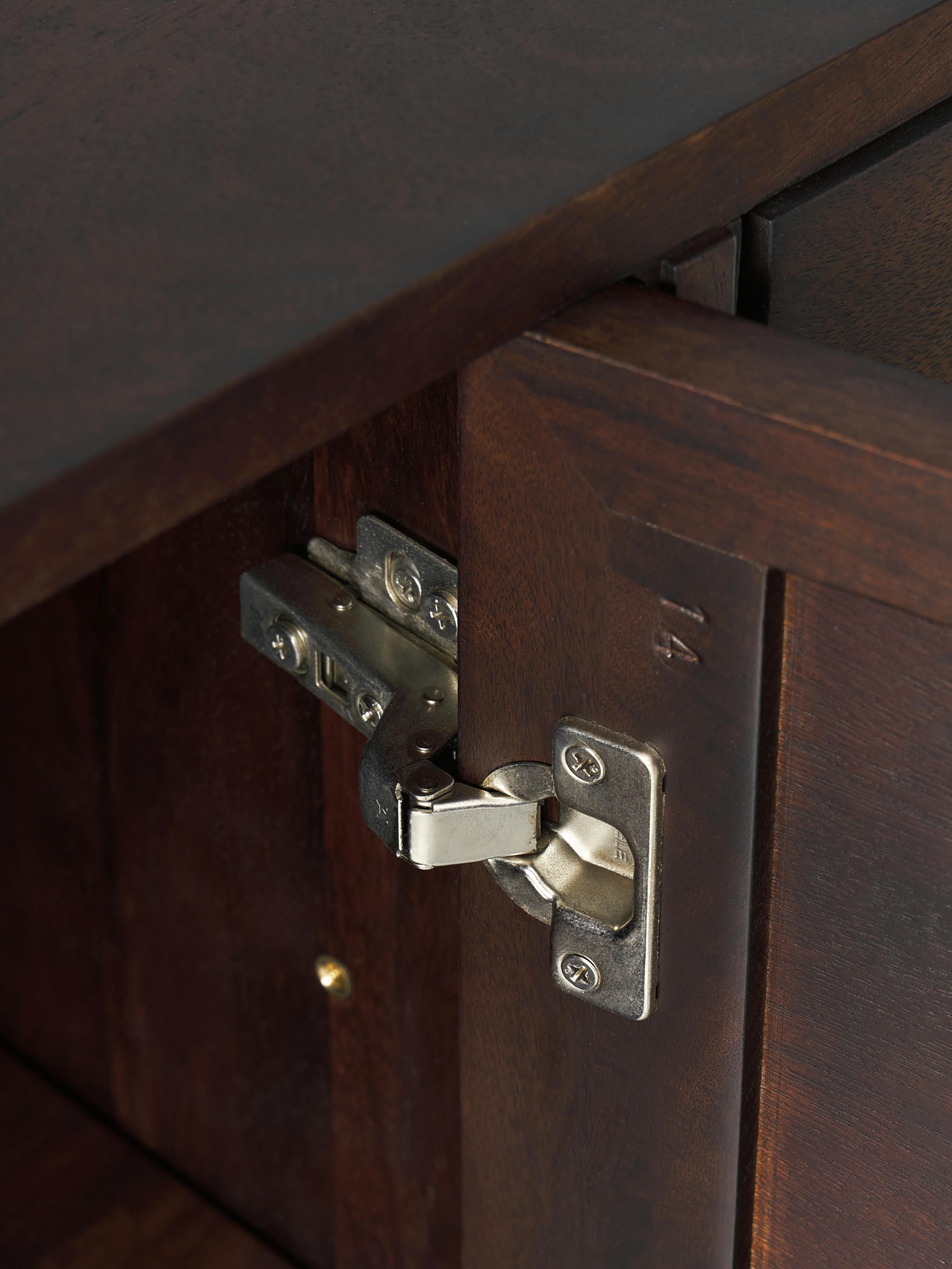 Dressoir Luca van mangohout met visgraat-patroon