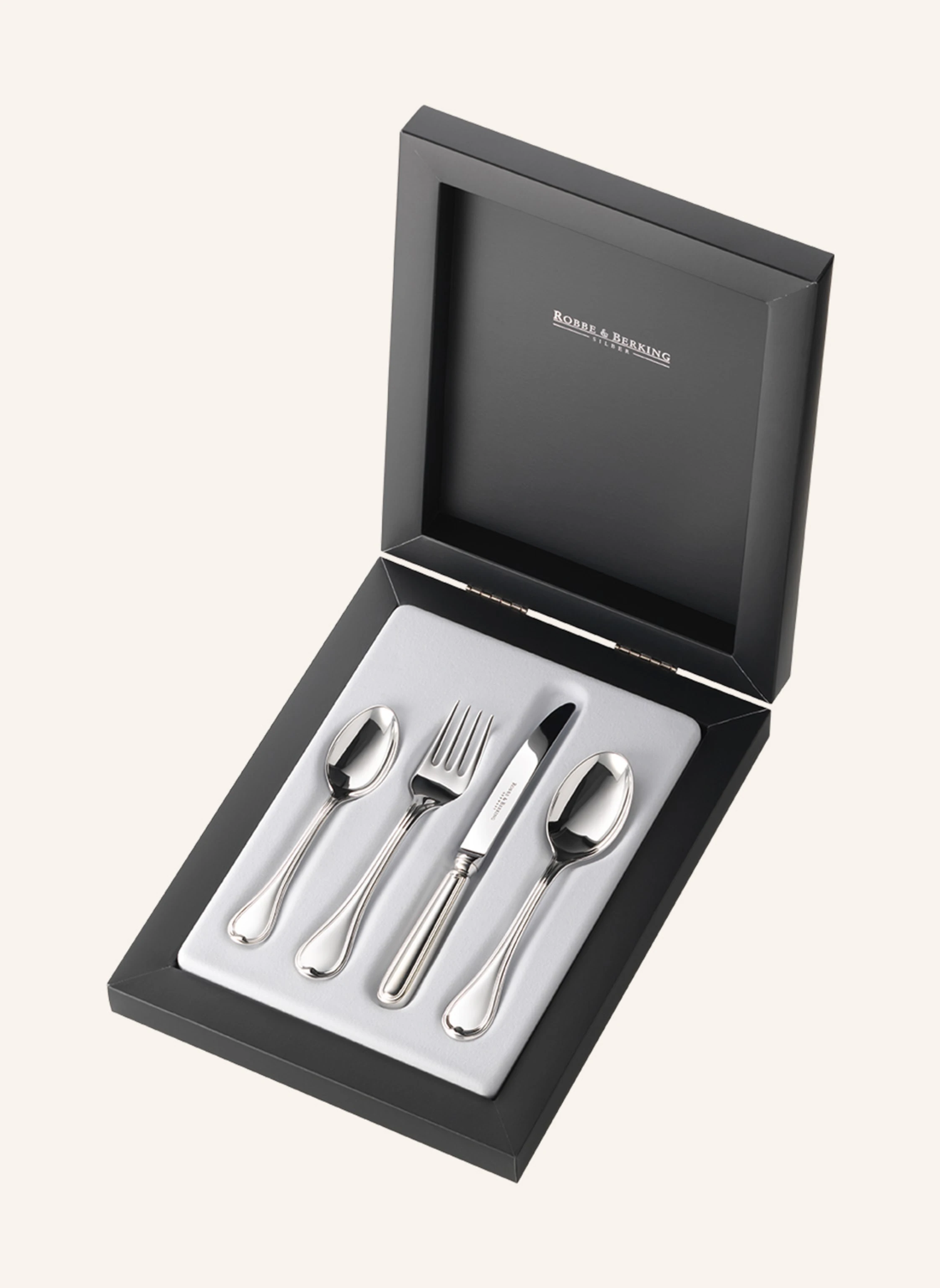 ROBBE & BERKING 4-tlg. Kinderbesteck CLASSIC-FADEN (925 Sterlingsilber)
