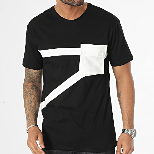 Tee Shirt Poche Noir Gris