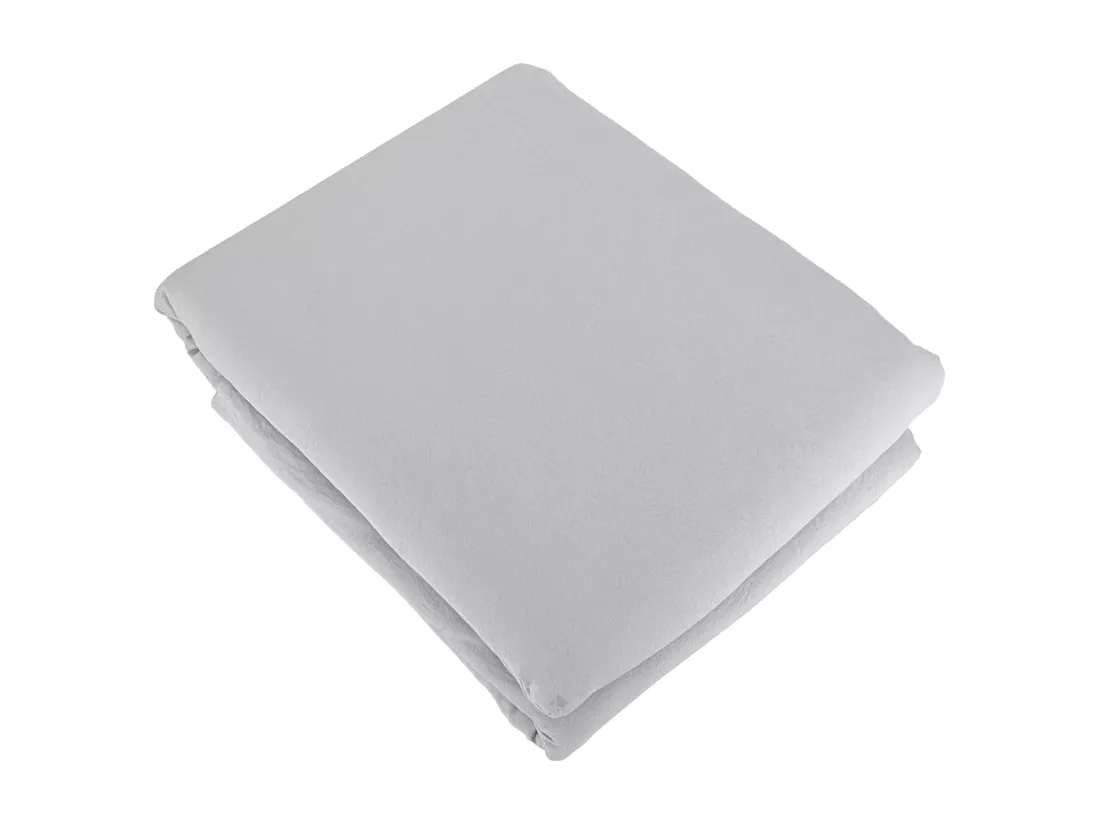 Parure 260x240 cm MILA polyester micro lavée gris perle 3 pièces