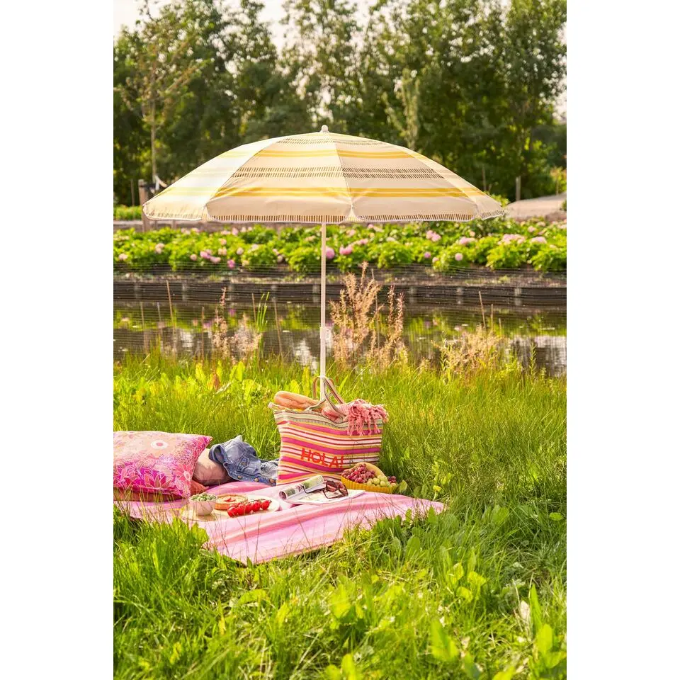 Mica Decorations Strandparasol - H180 x Ø160 cm - Geel