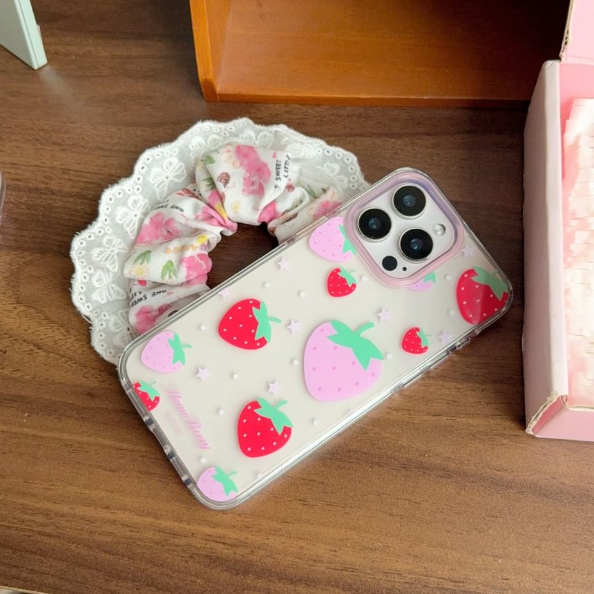 Pixel Dream - Aardbeien telefoonhoesje - Apple iPhone 16 Pro Max / 16 Pro / 16 Plus / 16 / 15 Pro Max / 15 Pro / 15 Plus / 15 / 14 Pro Max / 14 Pro / 14 Plus / 14 / SE / 13 Pro Max / 13 Pro / 13