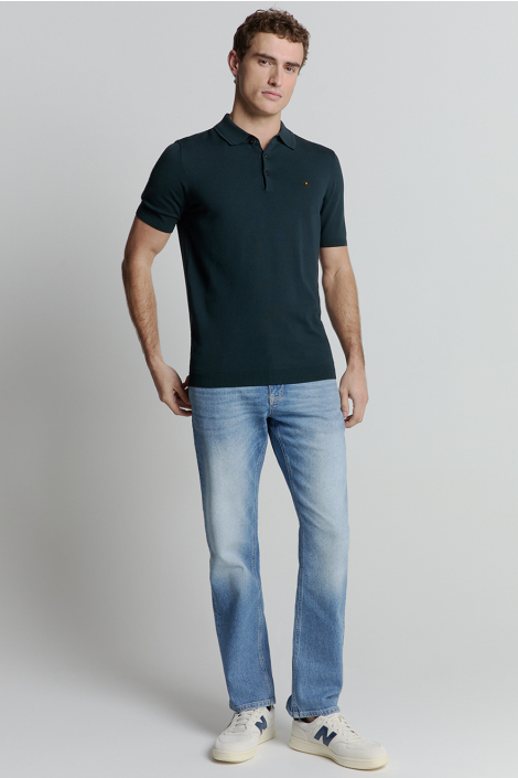 NO-EXCESS blauwe heren polo