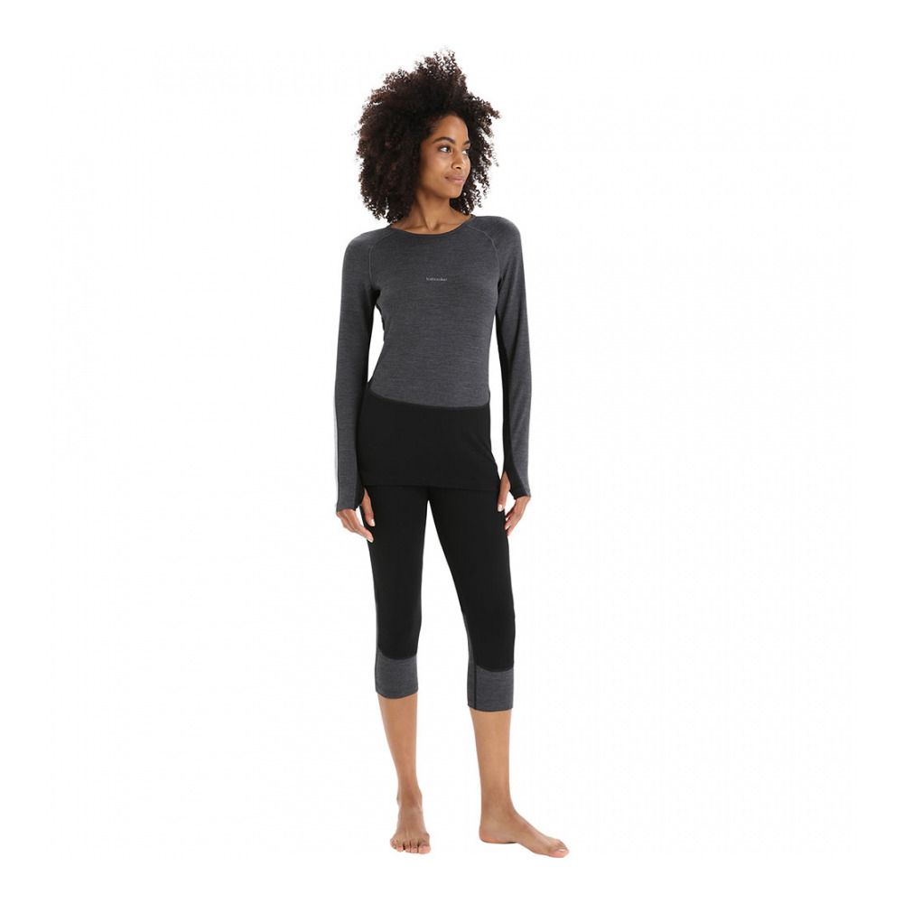 Icebreaker ZONEKNIT 260 - Sous-couche Femme jet hthr/blk/metro h/cb