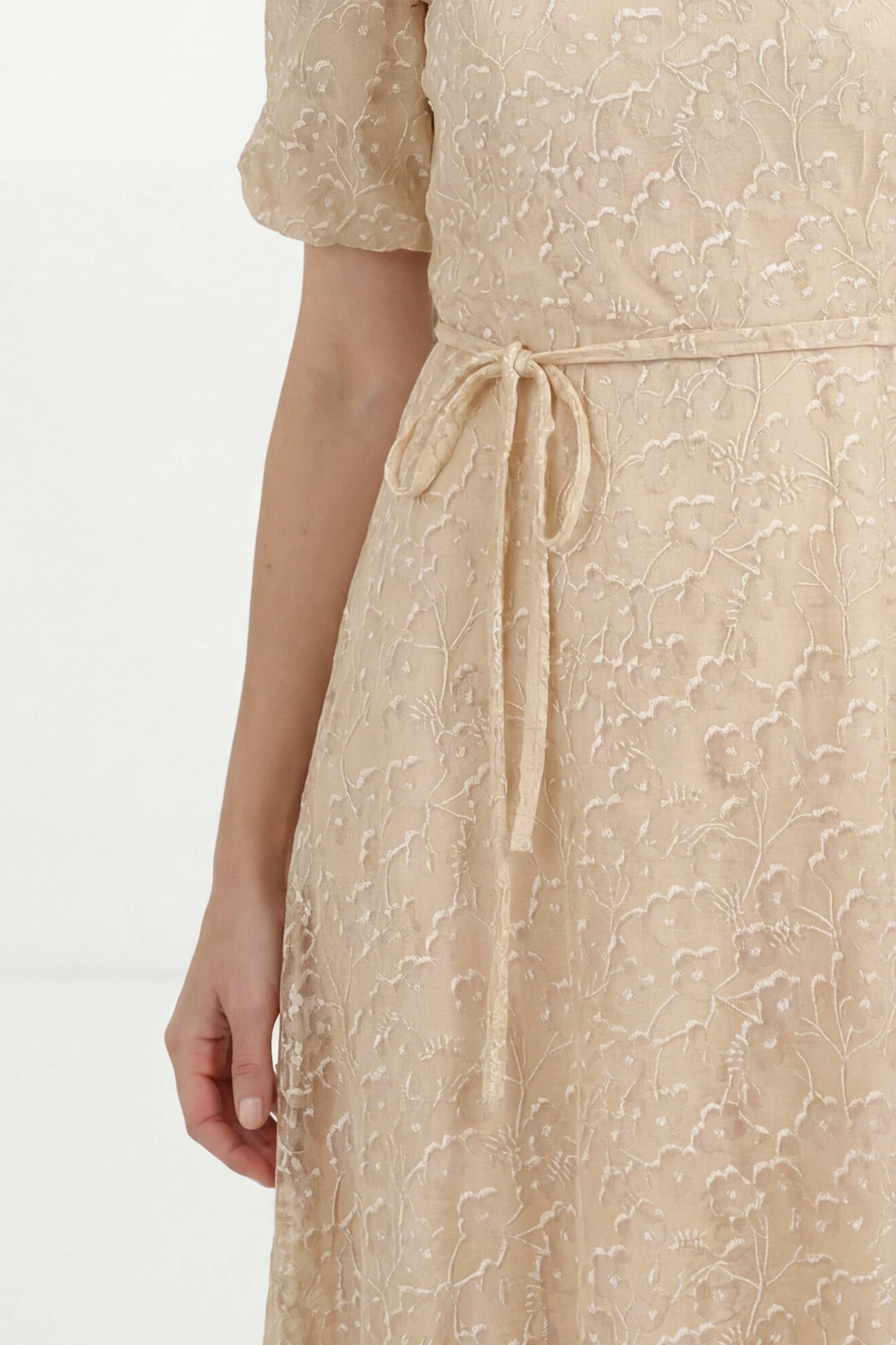 Wallis Robe Midi En Organza Floral Dévoré Petite Taille