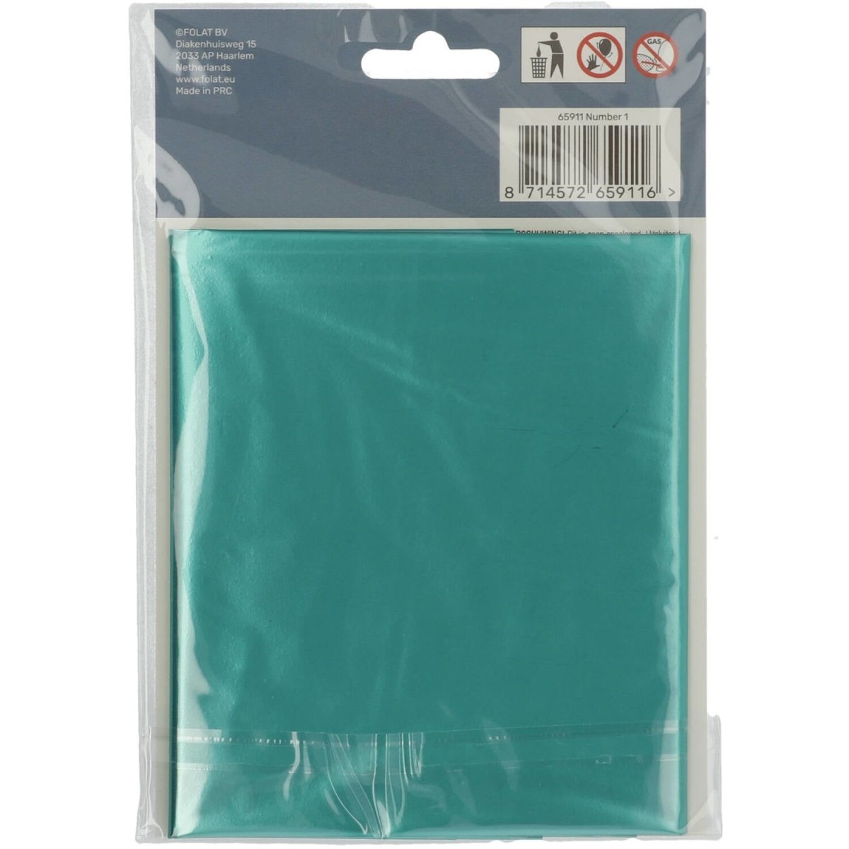 Folie Ballon Cijfer 1 Mat Groen XL 86cm leeg
