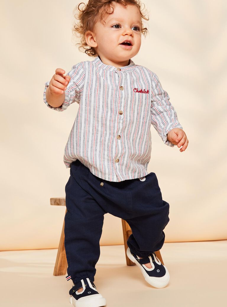 Pantalon en tubique bleu marine