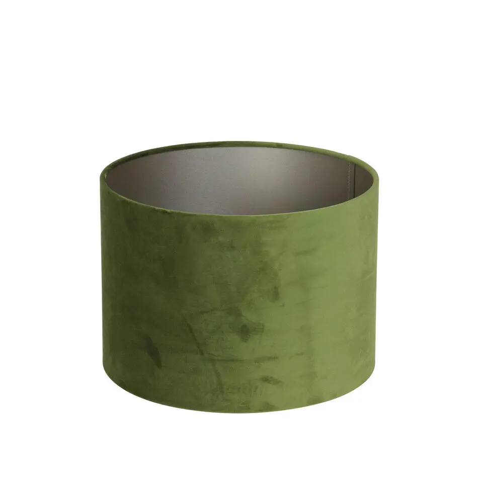 Cilinder Lampenkap Velours - Olive Green - Ø30x21cm