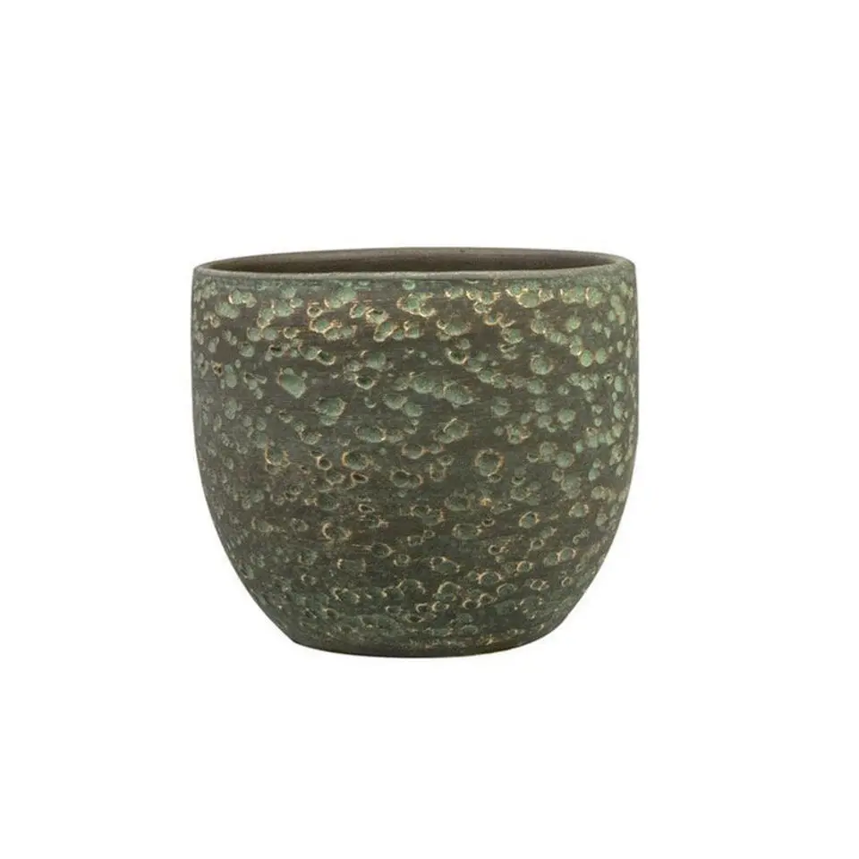 Ter Steege Plantenpot/bloempot Lava Stone - groen - D36 x H32 cm