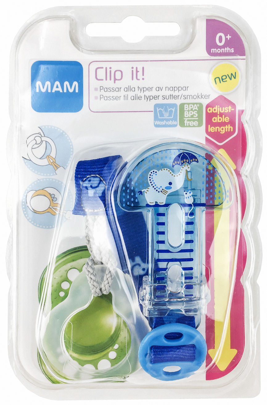 Mam Clip It festesnor til smokk blue 0m